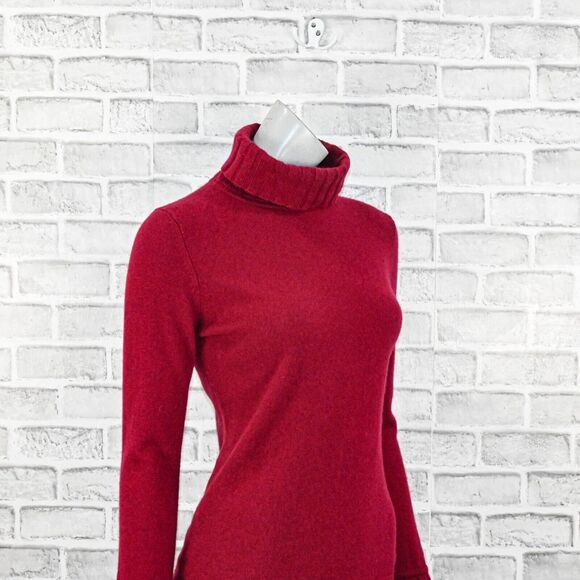 KINROSS Women's Ligonberry Cashmere Chunky trim Turtleneck Sweater sz Small - Picture 8 of 9
